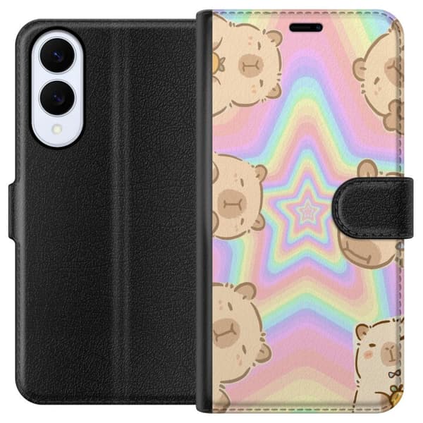 Samsung Galaxy S25 Edge Tegnebogsetui Kawaii Capybara Galaxy Sød Anime Dyr Rummotiv Kawaii Trend Gave TikTok Design