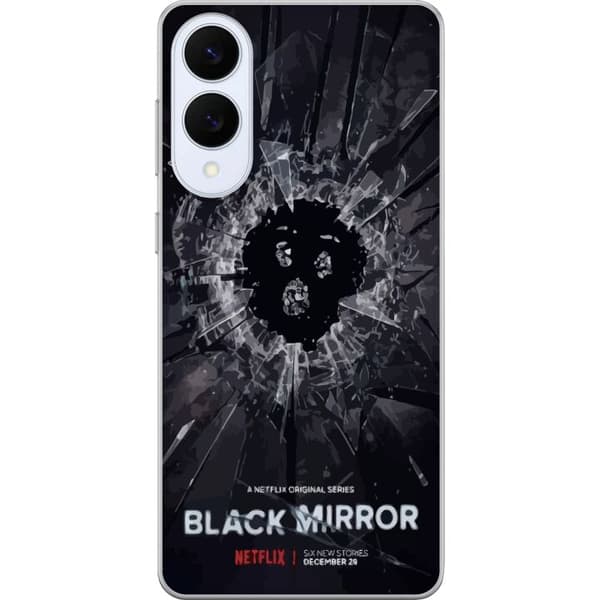 Samsung Galaxy S25 Edge Gjennomsiktig deksel Black Mirror Sci-Fi Netflix Serie Dystopi Teknologi Cyberpunk Mørkt TV Videospill Tema