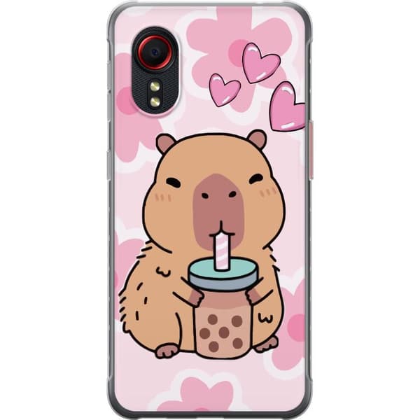 Samsung Galaxy Xcover 5 Gennemsigtig cover Kawaii Capybara Hjerte Anime Stil Sød Design Dyremotiv TikTok Populær Gave Pige