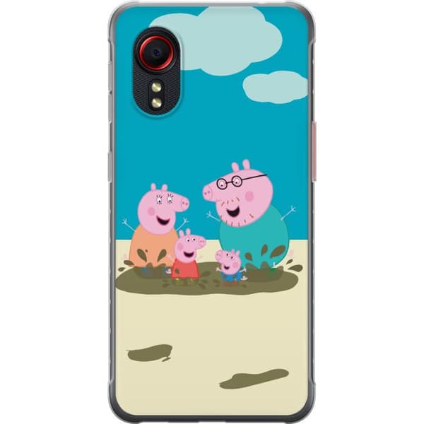 Samsung Galaxy Xcover 5 Gennemsigtig cover Greta Gris Familie Georg Mudderpøl Børnemotiv Serie Populær Børnekarakter Glæde