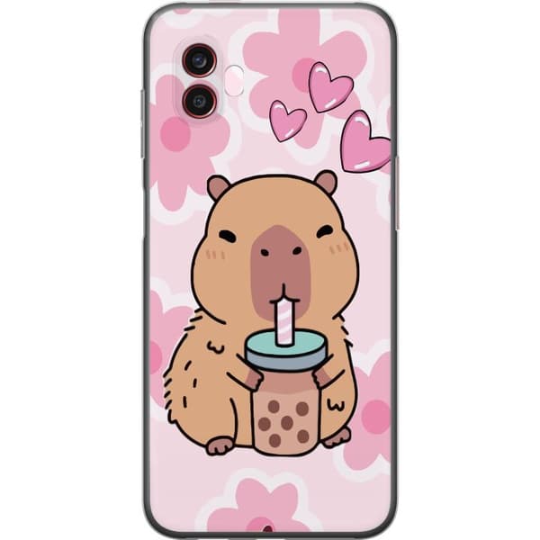 Samsung Galaxy Xcover6 Pro Läpinäkyvä kuori Kawaii Capybara Sydän Anime-tyyli Söpö Suunnittelu Eläinaihe TikTok Suosittu Lahja Tyttö