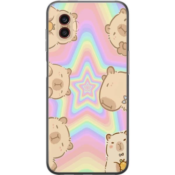Samsung Galaxy Xcover6 Pro Genomskinligt Skal Kawaii Capybara Galaxy Söt Anime Djur Rymdmotiv Kawaii Trend Present TikTok Design