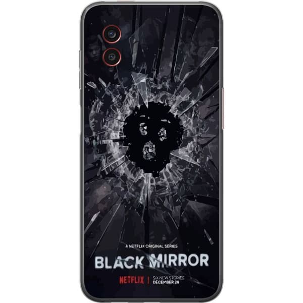 Samsung Galaxy Xcover6 Pro Läpinäkyvä kuori Black Mirror Sci-Fi Netflix -sarja Dystopia Teknologia Cyberpunk Synkkä TV Videopeli Teema