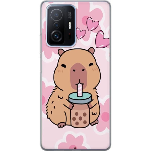 Xiaomi 11T Pro Läpinäkyvä kuori Kawaii Capybara Sydän Anime-tyyli Söpö Suunnittelu Eläinaihe TikTok Suosittu Lahja Tyttö