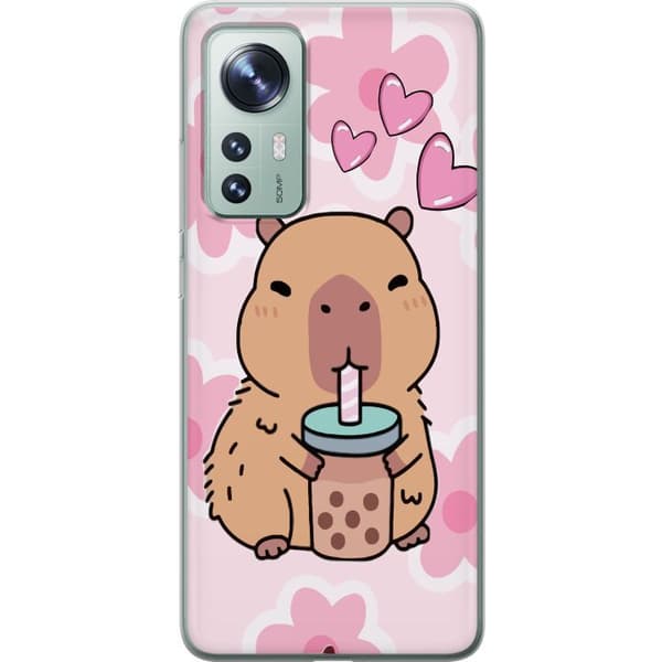 Xiaomi 12 Läpinäkyvä kuori Kawaii Capybara Sydän Anime-tyyli Söpö Suunnittelu Eläinaihe TikTok Suosittu Lahja Tyttö
