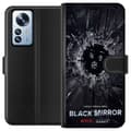 Miniatyrbild 1 av 3: Xiaomi 12 Pro Plånboksfodral Black Mirror Sci-Fi Netflix Serie Dystopi Teknik Cyberpunk Mörkt TV Spelmotiv