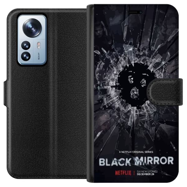 Xiaomi 12 Pro Plånboksfodral Black Mirror Sci-Fi Netflix Serie Dystopi Teknik Cyberpunk Mörkt TV Spelmotiv