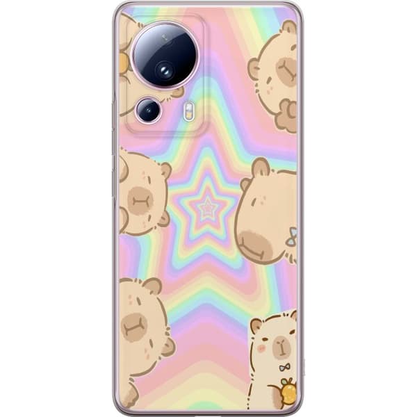 Xiaomi 13 Lite Läpinäkyvä kuori Kawaii Capybara Galaxy Söpö Anime Eläin Avaruusteema Kawaii Trendi Lahja TikTok-suunnittelu