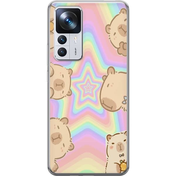 Xiaomi 12T Läpinäkyvä kuori Kawaii Capybara Galaxy Söpö Anime Eläin Avaruusteema Kawaii Trendi Lahja TikTok-suunnittelu