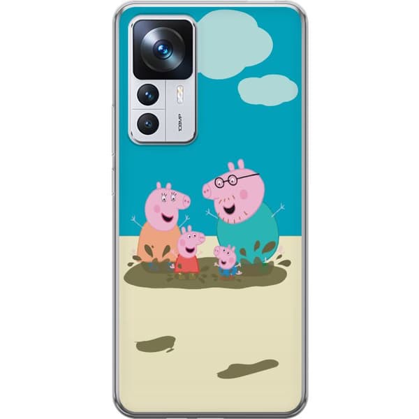 Xiaomi 12T Pro Genomskinligt Skal Greta Gris Familjen George Lerpöl Barnmotiv Serie Populär Barnkaraktär Glädje