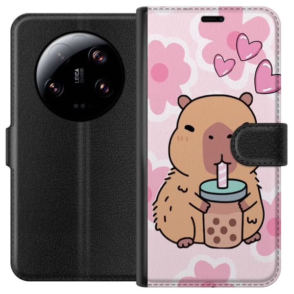 Xiaomi 13 Ultra Plånboksfodral Kawaii Capybara Hjärtan Anime Stil Söt Design Djurmotiv TikTok Populärt Present Tjej