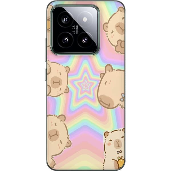 Xiaomi 14 Gennemsigtig cover Kawaii Capybara Galaxy Sød Anime Dyr Rummotiv Kawaii Trend Gave TikTok Design