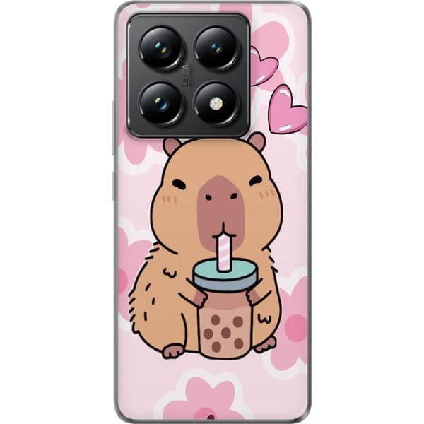 Xiaomi 14T Gjennomsiktig deksel Kawaii Capybara Hjerteanime Stil Søt Design Dyretema TikTok Populær Gave Jente
