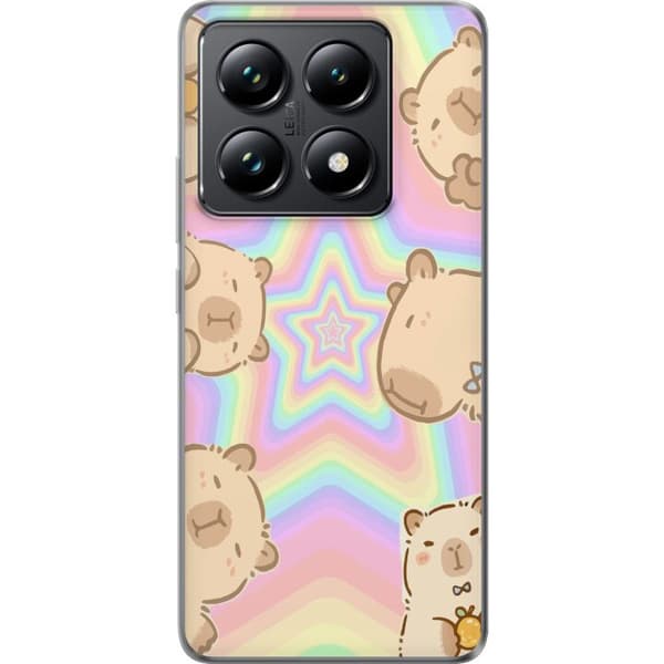 Xiaomi 14T Pro Genomskinligt Skal Kawaii Capybara Galaxy Söt Anime Djur Rymdmotiv Kawaii Trend Present TikTok Design