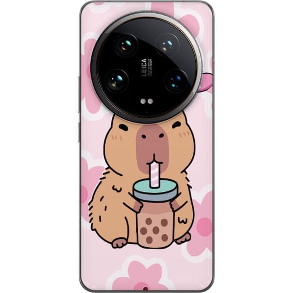 Xiaomi 14 Ultra Gjennomsiktig deksel Kawaii Capybara Hjerteanime Stil Søt Design Dyretema TikTok Populær Gave Jente