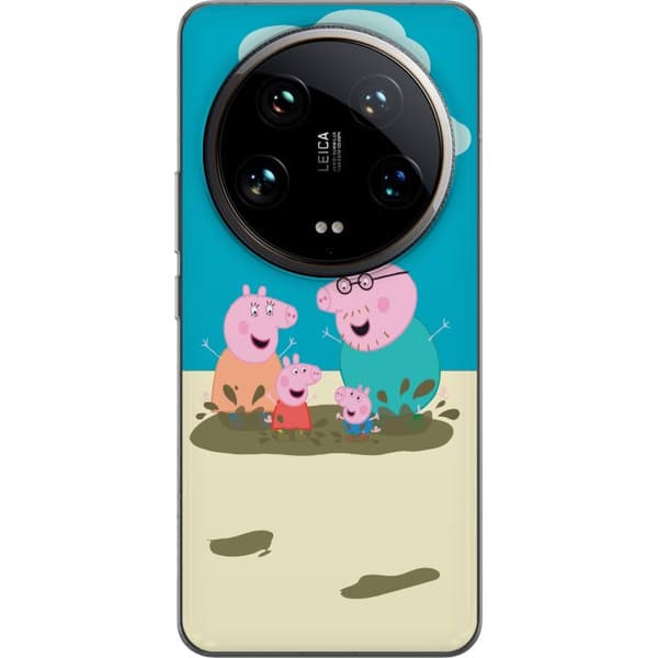 Xiaomi 14 Ultra Genomskinligt Skal Greta Gris Familjen George Lerpöl Barnmotiv Serie Populär Barnkaraktär Glädje