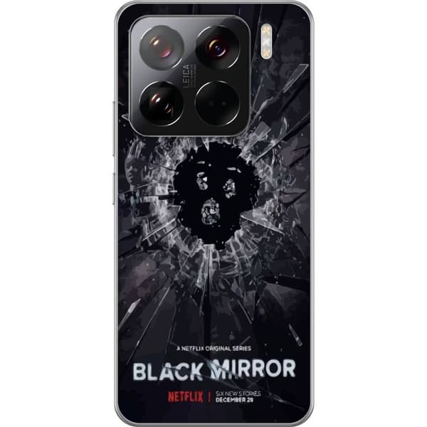 Xiaomi 15 Pro Läpinäkyvä kuori Black Mirror Sci-Fi Netflix -sarja Dystopia Teknologia Cyberpunk Synkkä TV Videopeli Teema
