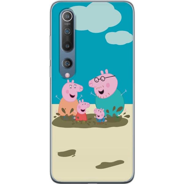 Xiaomi Mi 10 5G Genomskinligt Skal Greta Gris Familjen George Lerpöl Barnmotiv Serie Populär Barnkaraktär Glädje