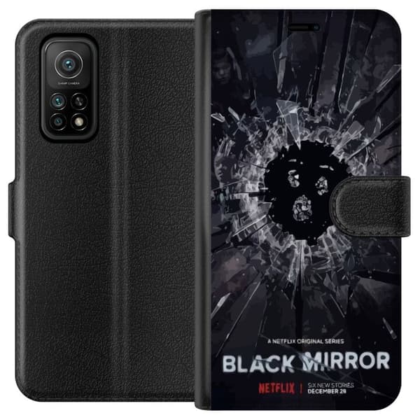 Xiaomi Mi 10T Pro 5G Lompakkokotelo Black Mirror Sci-Fi Netflix -sarja Dystopia Teknologia Cyberpunk Synkkä TV Videopeli Teema