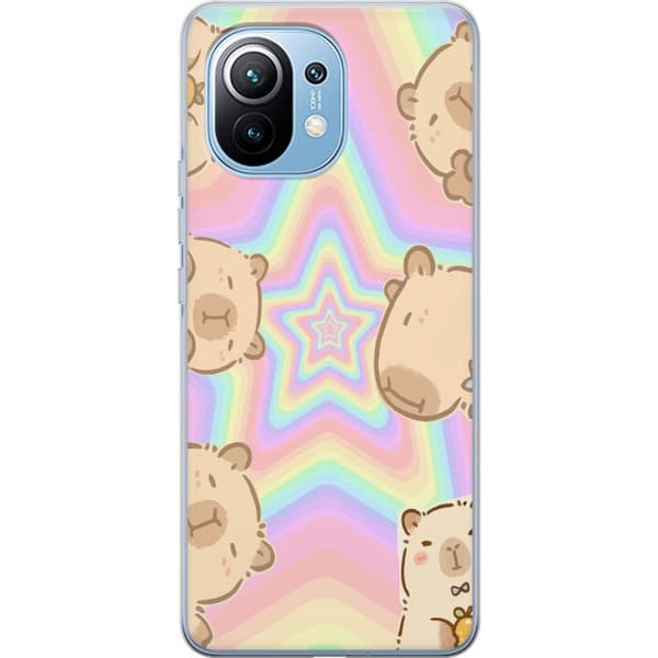 Xiaomi Mi 11 Läpinäkyvä kuori Kawaii Capybara Galaxy Söpö Anime Eläin Avaruusteema Kawaii Trendi Lahja TikTok-suunnittelu