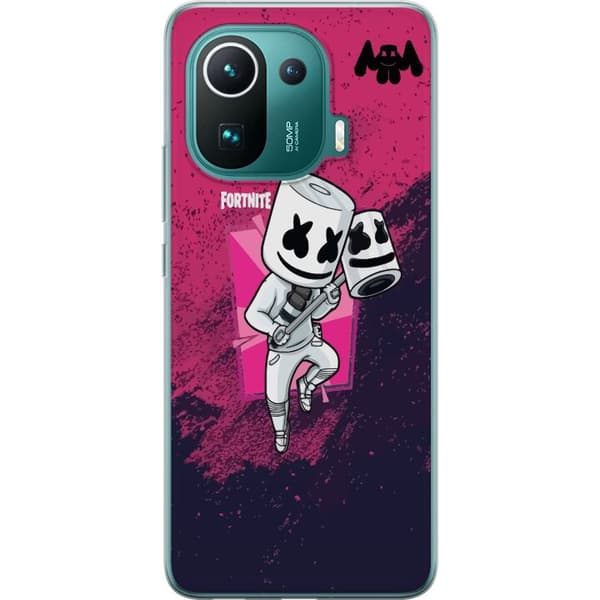 Xiaomi Mi 11 Pro Läpinäkyvä kuori Marshmello Fortnite Skin Emote Gaming DJ Hahmo Suosittu Aihe Lapsi Nuori Trendi