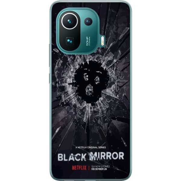 Xiaomi Mi 11 Pro Läpinäkyvä kuori Black Mirror Sci-Fi Netflix -sarja Dystopia Teknologia Cyberpunk Synkkä TV Videopeli Teema