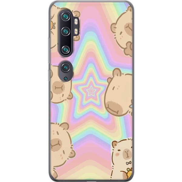 Xiaomi Mi Note 10 Gennemsigtig cover Kawaii Capybara Galaxy Sød Anime Dyr Rummotiv Kawaii Trend Gave TikTok Design