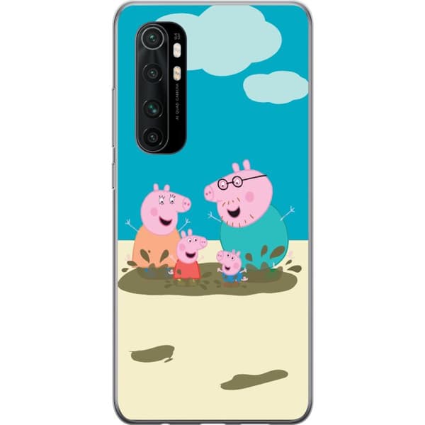 Xiaomi Mi Note 10 Lite Gennemsigtig cover Greta Gris Familie Georg Mudderpøl Børnemotiv Serie Populær Børnekarakter Glæde