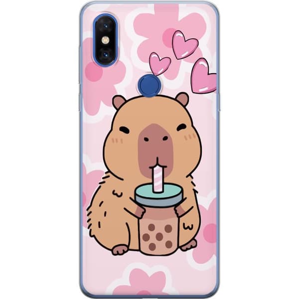 Xiaomi Mi Mix 3 Läpinäkyvä kuori Kawaii Capybara Sydän Anime-tyyli Söpö Suunnittelu Eläinaihe TikTok Suosittu Lahja Tyttö