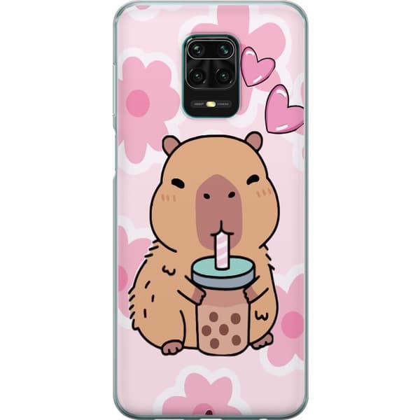 Xiaomi Redmi Note 9 Pro Genomskinligt Skal Kawaii Capybara Hjärtan Anime Stil Söt Design Djurmotiv TikTok Populärt Present Tjej
