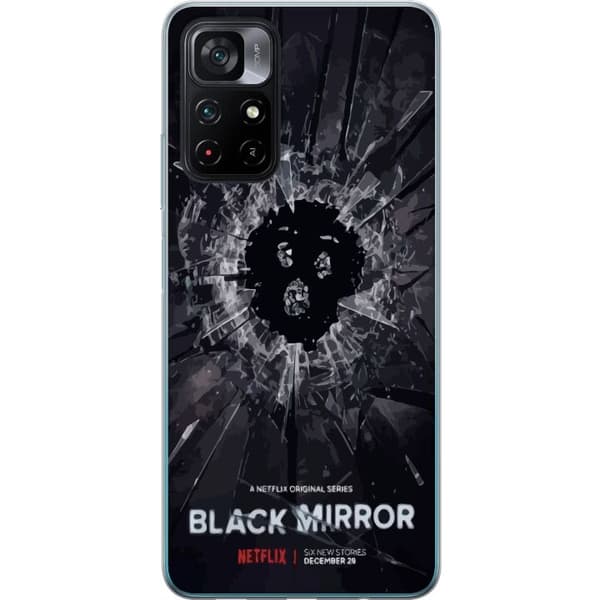Xiaomi Poco M4 Pro 5G Läpinäkyvä kuori Black Mirror Sci-Fi Netflix -sarja Dystopia Teknologia Cyberpunk Synkkä TV Videopeli Teema