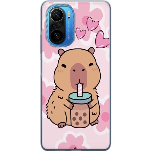Xiaomi Poco F3 Genomskinligt Skal Kawaii Capybara Hjärtan Anime Stil Söt Design Djurmotiv TikTok Populärt Present Tjej