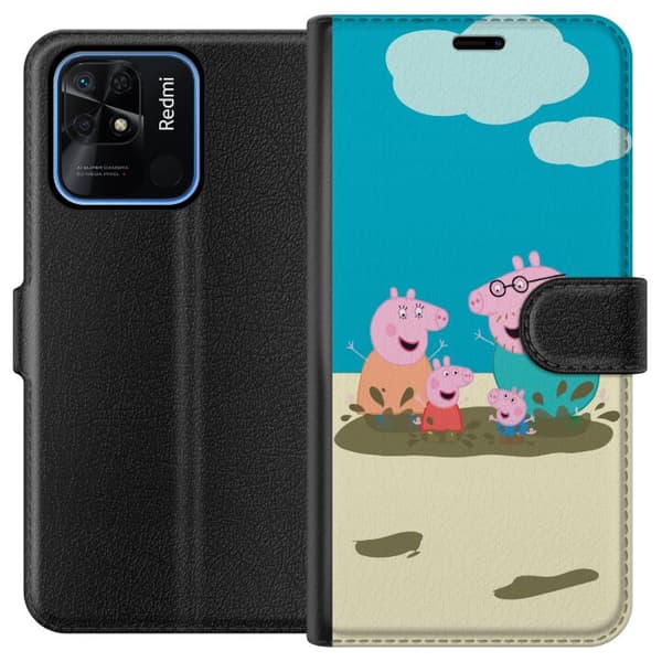Xiaomi Redmi 10C Lommeboketui Greta Gris Familien Georg Lerøl Barne Motiv Serie Populær Barnekarakter Glede