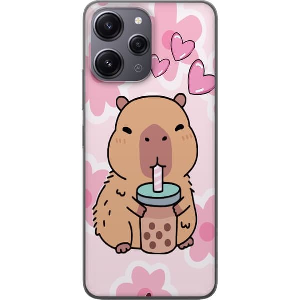 Xiaomi Redmi 12 Gjennomsiktig deksel Kawaii Capybara Hjerteanime Stil Søt Design Dyretema TikTok Populær Gave Jente