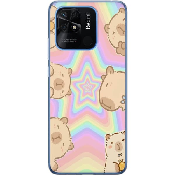 Xiaomi Redmi 10C Läpinäkyvä kuori Kawaii Capybara Galaxy Söpö Anime Eläin Avaruusteema Kawaii Trendi Lahja TikTok-suunnittelu