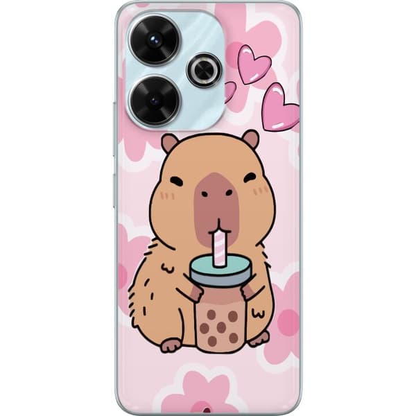 Xiaomi Redmi 13 Läpinäkyvä kuori Kawaii Capybara Sydän Anime-tyyli Söpö Suunnittelu Eläinaihe TikTok Suosittu Lahja Tyttö