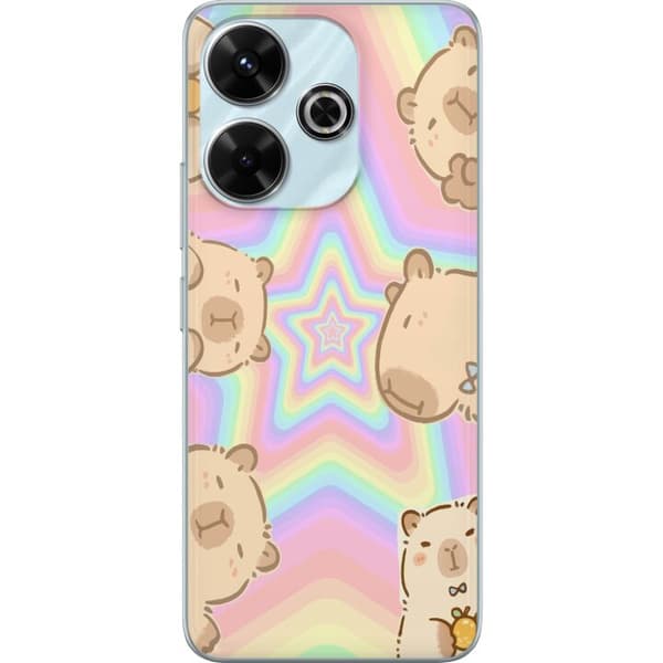Xiaomi Redmi 13 Läpinäkyvä kuori Kawaii Capybara Galaxy Söpö Anime Eläin Avaruusteema Kawaii Trendi Lahja TikTok-suunnittelu