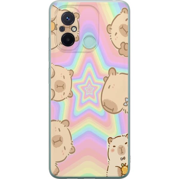 Xiaomi Redmi 12C Gjennomsiktig deksel Kawaii Capybara Galaxy Søt Anime Dyr Romtema Kawaii Trend Gave TikTok Design