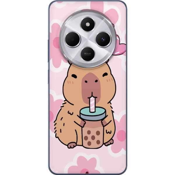 Xiaomi Redmi 14C Gennemsigtig cover Kawaii Capybara Hjerte Anime Stil Sød Design Dyremotiv TikTok Populær Gave Pige
