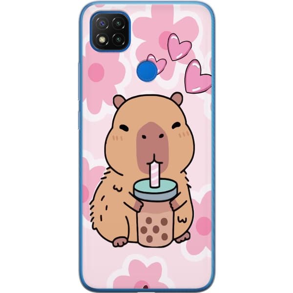 Xiaomi Redmi 9C Läpinäkyvä kuori Kawaii Capybara Sydän Anime-tyyli Söpö Suunnittelu Eläinaihe TikTok Suosittu Lahja Tyttö