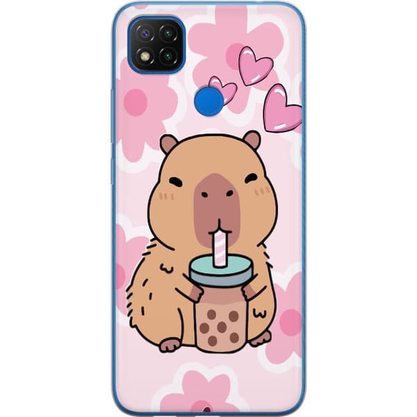 Xiaomi Redmi 9C NFC Läpinäkyvä kuori Kawaii Capybara Sydän Anime-tyyli Söpö Suunnittelu Eläinaihe TikTok Suosittu Lahja Tyttö