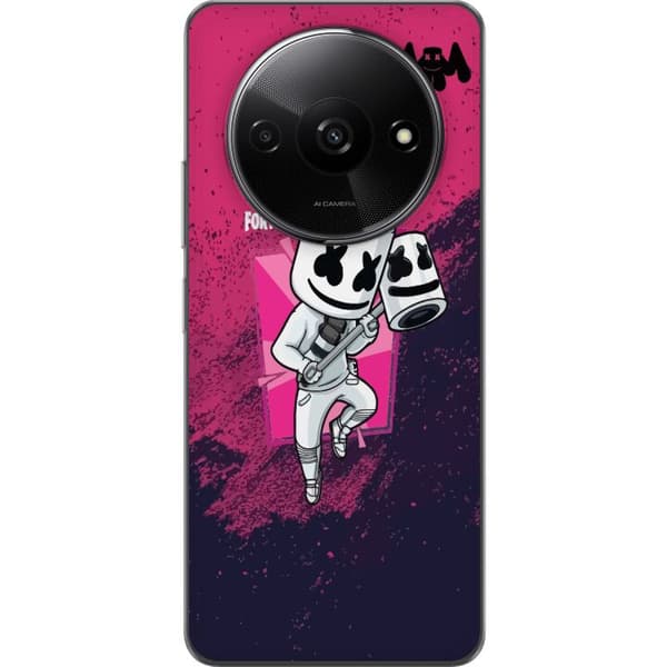 Xiaomi Redmi A3 Läpinäkyvä kuori Marshmello Fortnite Skin Emote Gaming DJ Hahmo Suosittu Aihe Lapsi Nuori Trendi