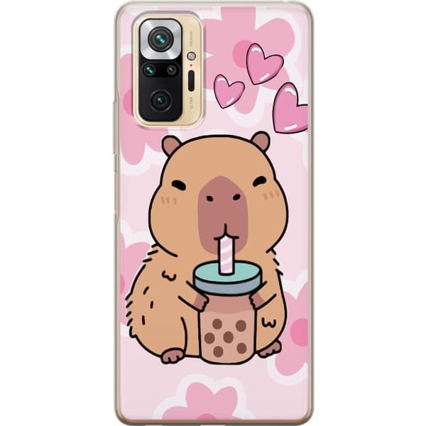 Xiaomi Redmi Note 10 Pro Genomskinligt Skal Kawaii Capybara Hjärtan Anime Stil Söt Design Djurmotiv TikTok Populärt Present Tjej