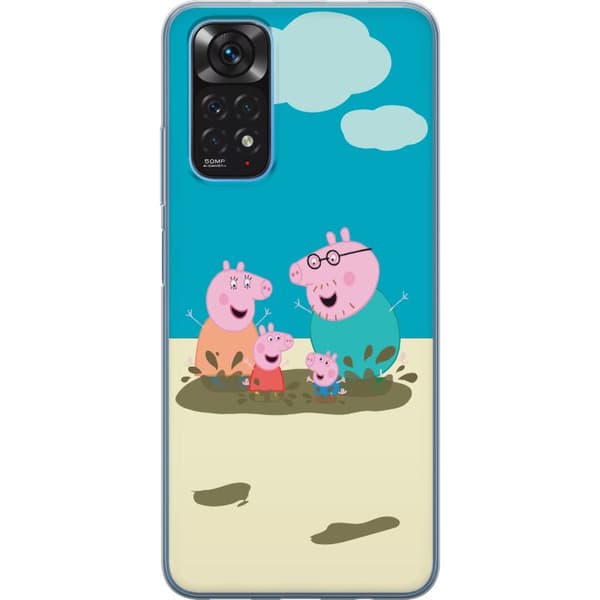 Xiaomi Redmi Note 11 Gennemsigtig cover Greta Gris Familie Georg Mudderpøl Børnemotiv Serie Populær Børnekarakter Glæde