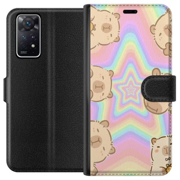 Xiaomi Redmi Note 11 Pro 5G Plånboksfodral Kawaii Capybara Galaxy Söt Anime Djur Rymdmotiv Kawaii Trend Present TikTok Design