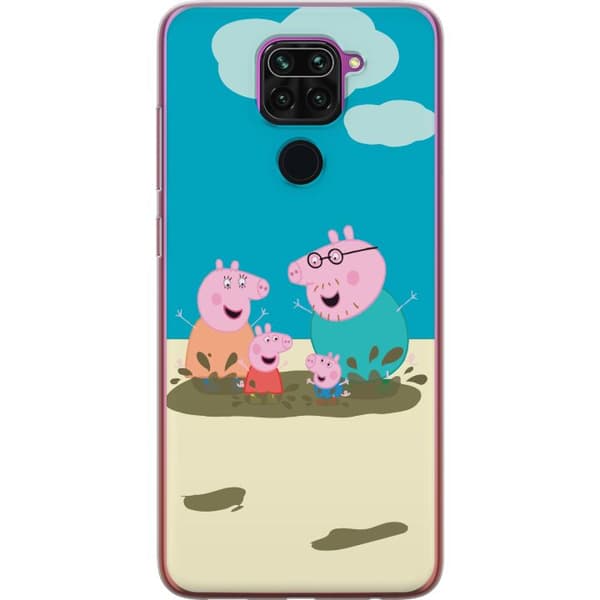 Xiaomi Redmi Note 9 Gennemsigtig cover Greta Gris Familie Georg Mudderpøl Børnemotiv Serie Populær Børnekarakter Glæde