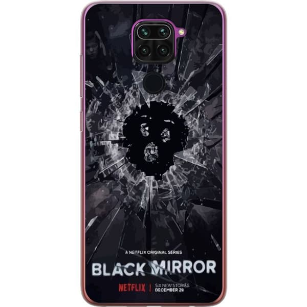 Xiaomi Redmi Note 9 Läpinäkyvä kuori Black Mirror Sci-Fi Netflix -sarja Dystopia Teknologia Cyberpunk Synkkä TV Videopeli Teema