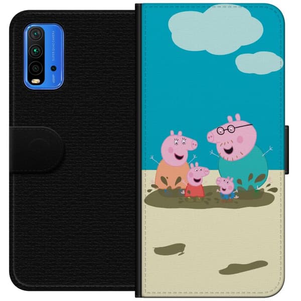 Xiaomi Redmi Note 9 4G Plånboksfodral Greta Gris Familjen George Lerpöl Barnmotiv Serie Populär Barnkaraktär Glädje