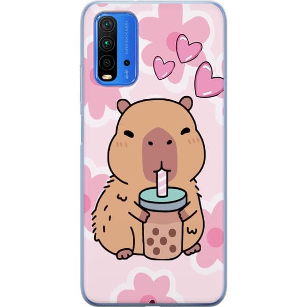 Xiaomi Redmi Note 9 4G Läpinäkyvä kuori Kawaii Capybara Sydän Anime-tyyli Söpö Suunnittelu Eläinaihe TikTok Suosittu Lahja Tyttö