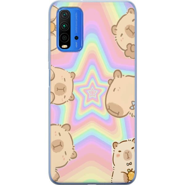 Xiaomi Redmi Note 9 4G Gennemsigtig cover Kawaii Capybara Galaxy Sød Anime Dyr Rummotiv Kawaii Trend Gave TikTok Design